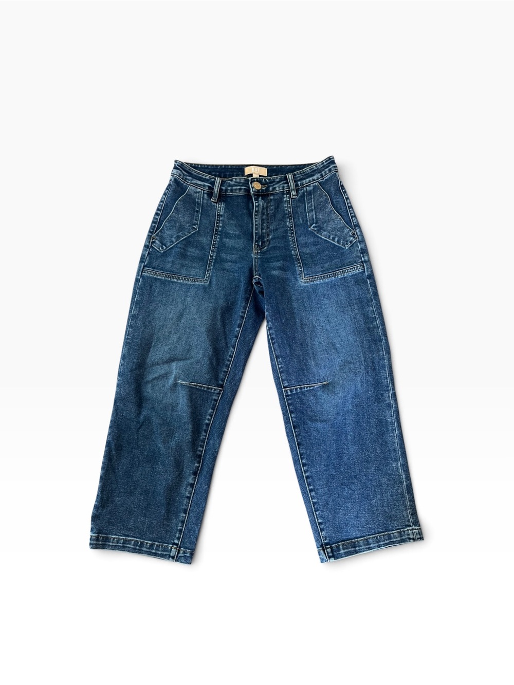 Kut from the Kloth Women’s Barrel Leg Carpenter Jeans in Dark Blue Denim